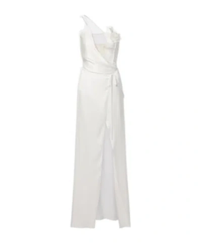 David Koma Floral-appliqué Gown In White