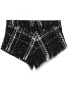 DAVID KOMA FRAYED-EDGE TWEED SHORTS