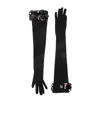 David Koma Payette Sequin-embellished Long Gloves In Black