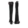 David Koma Payette Sequin-embellished Long Gloves In Black