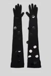 David Koma Sequin-embellished Long Gloves In Black