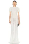 David Koma Gradient Glass Embroidery Gown In White