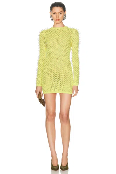 David Koma Gradient Glass Long Sleeve Mini Dress