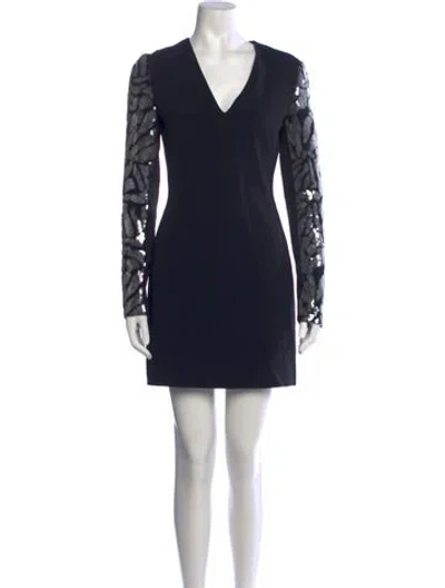 Pre-owned David Koma Graphic Print Mini Dress In Black