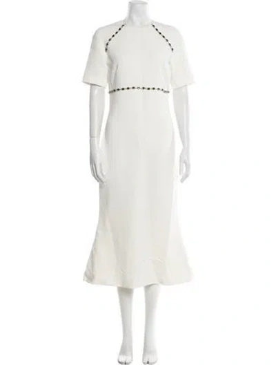 Pre-owned David Koma Halterneck Long Dress In White