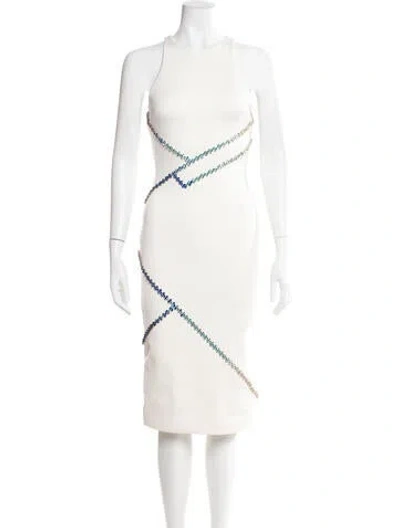 Pre-owned David Koma Halterneck Midi Length Dress In Neutral