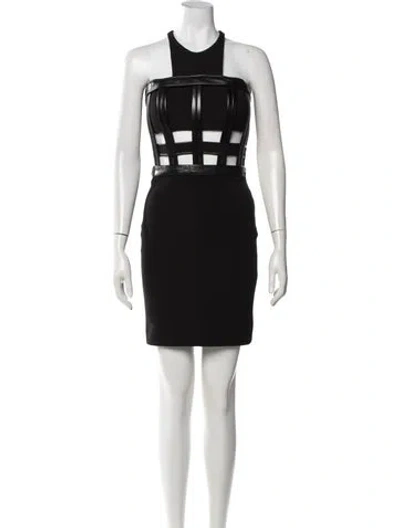 Pre-owned David Koma Halterneck Mini Dress In Black