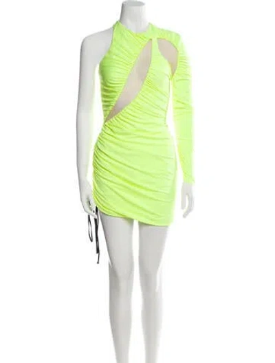 Pre-owned David Koma Halterneck Mini Dress In Green