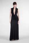 David Koma Plunge-neck Sleeveless Maxi Dress In Black
