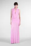 David Koma Semi-sheer Gown In Pink