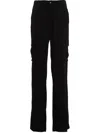 David Koma Satin Cargo Pants Belt Loops In Black
