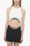 David Koma Jeweled Bottom Octopus Crop Top