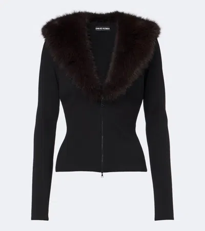 David Koma Knitted Cardigan In Black