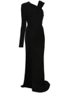 David Koma Knot-detail Asymmetric Maxi Dress In Black