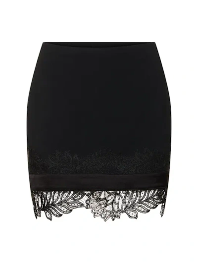 David Koma Lace Design Skirt In Black