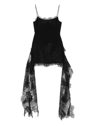 David Koma Lace Hem Mini Skirt In Black