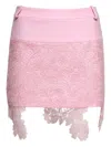 David Koma Lace Mini Skirt In Pink