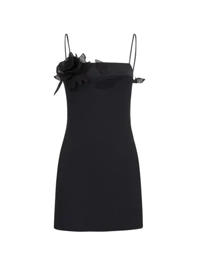 David Koma Lace Rose Mini Dress In Black