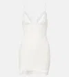 David Koma Cady Mini Dress W/lace Details In White