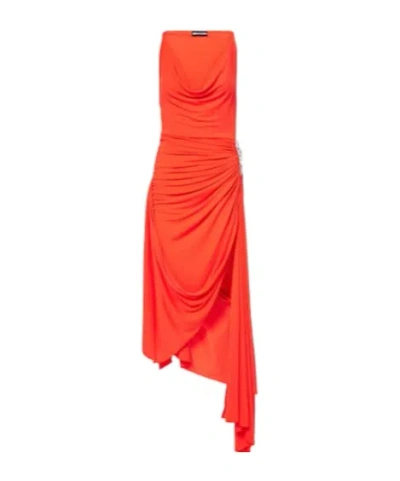 David Koma Lame Midi Dress In Black