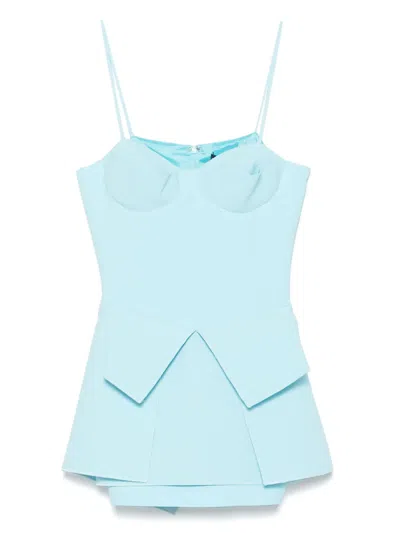 David Koma Layered Blouse In Blue