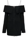 David Koma Layered-shoulder Tailored Mini Dress In 黑色
