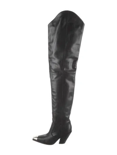 Pre-owned David Koma Leather Boots In Black