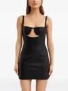 David Koma Leather Mini Dress In Black