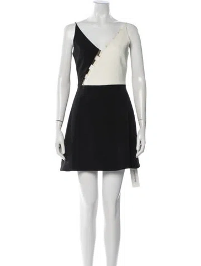 Pre-owned David Koma Leather Mini Dress In Black