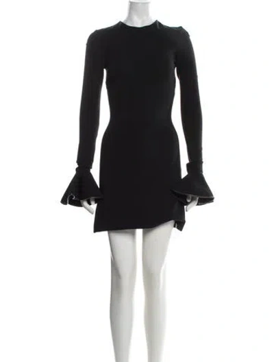 Pre-owned David Koma Leather Mini Dress In Blue
