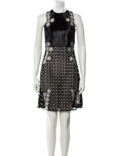 Pre-owned David Koma Leather Mini Dress W/ Tags In Black