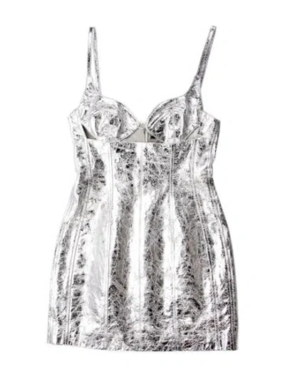 Pre-owned David Koma Leather Mini Dress W/ Tags In Multi