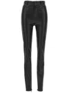 David Koma Leather Leggings With Ankle Zips And Pockets In Black