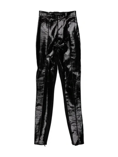 Pre-owned David Koma Leather Skinny Leg Pants In Black