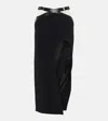David Koma Leather-trimmed Midi Skirt In Black