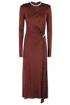 David Koma Long Dress In Burgundy