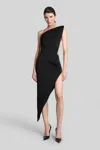 David Koma Asymmetric One-shoulder Dress In Black
