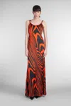 David Koma Printed Mesh Maxi Skirt Red And Black In Multi