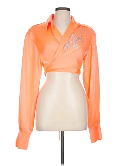David Koma Long Sleeve Blouse In Orange