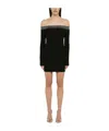David Koma Black Viscose Mini Dress With Crystals In Black