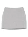 David Koma Mélange-effect Mini Skirt In Gray
