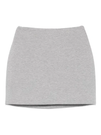 David Koma Mélange-effect Mini Skirt In Gray