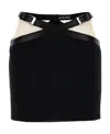 David Koma Cross Waist Band Net Insert Skirts Black In Black