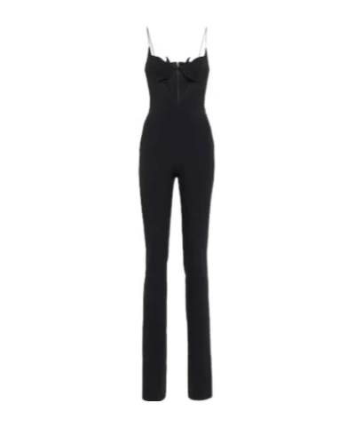David Koma Mesh-panel Jumpsuit In Black