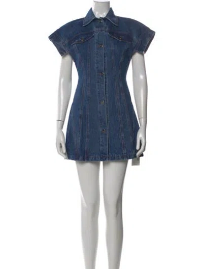 Pre-owned David Koma Mini Dress In Blue