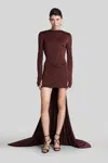 David Koma Mini Dress In Burgundy