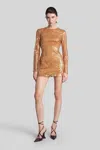 David Koma Mini Dress In Gold