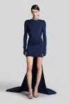 David Koma Mini Dress In Blue Viscose In Blue
