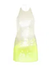 David Koma Sequined Crepe Halterneck Mini Dress In Neon Yellow