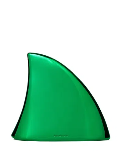 David Koma Mini Fin Clutch Bag In Green